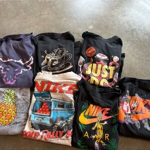 Nike Kids Short Sleeve Tees - Black, Gray, White